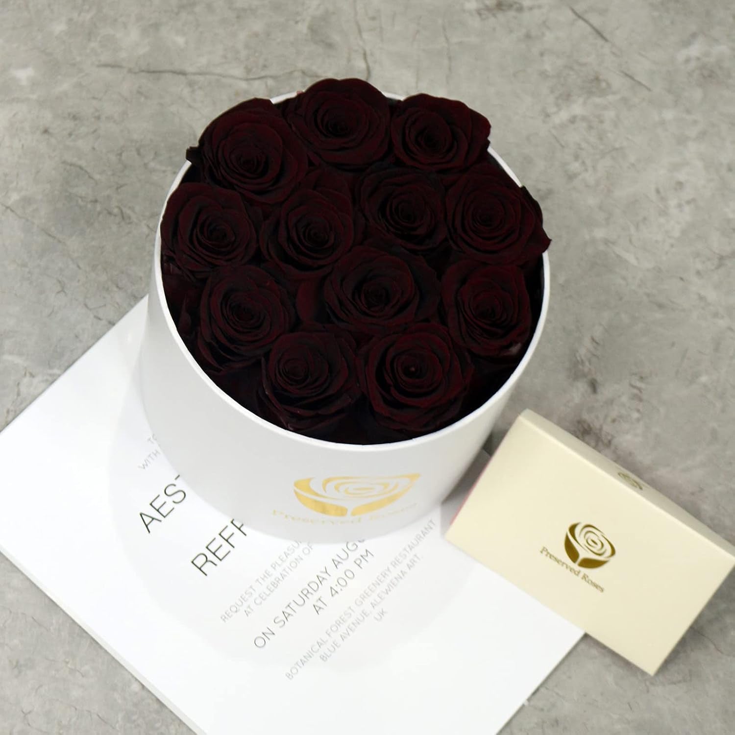Eternal Real Rose, Rose Gift for Her 12 Real Rose in Box Handmade Rose Eternal Long Lasting Rose for Mother Wife Valentine'S Day Christmas Mother'S Day Girlfriend Birthday Gift (Redwine)