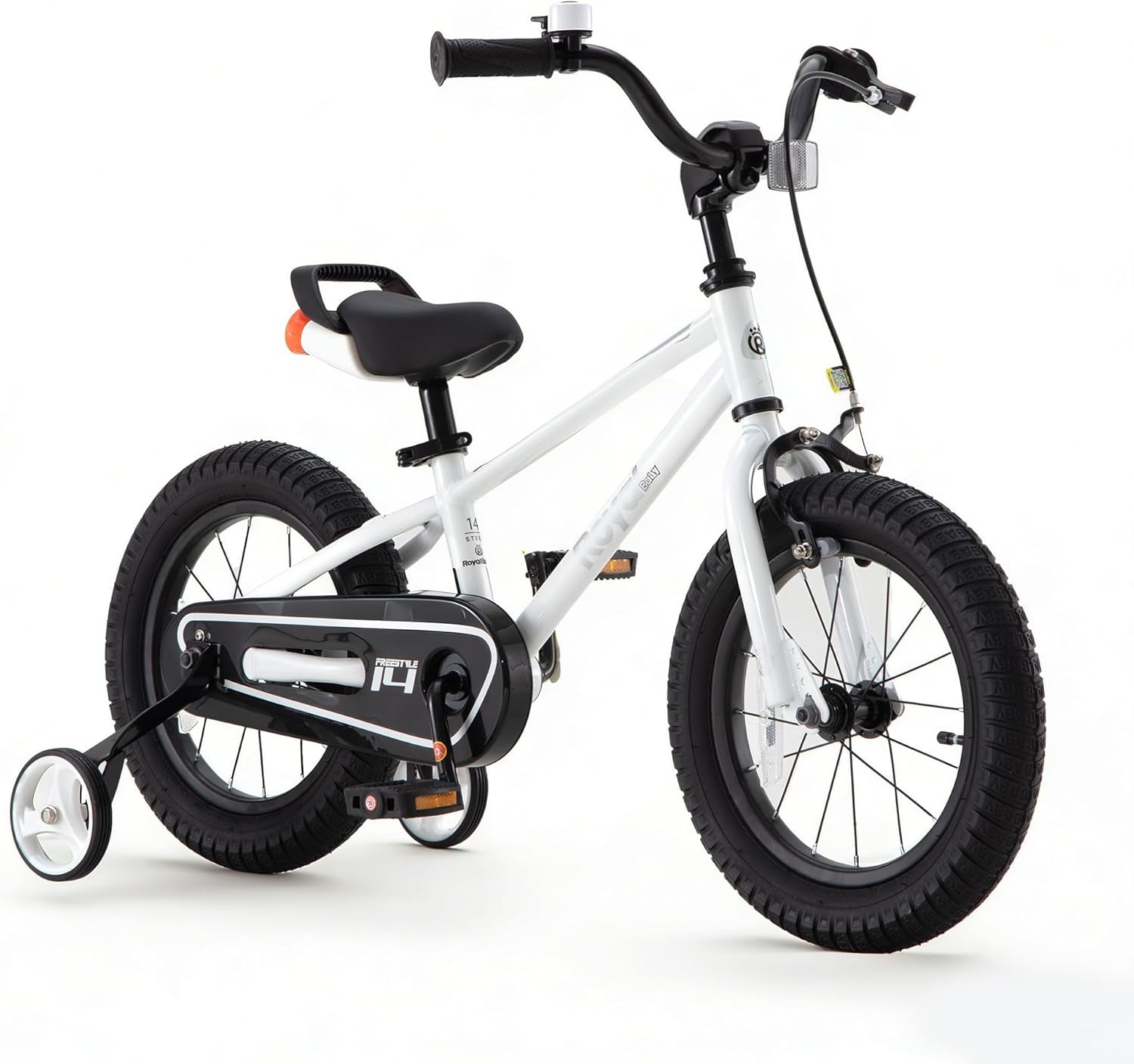Freestyle Kids Bike Boys Girls 16 Inch BMX Childrens Bicycle with Training Wheels & Kickstand for Ages 4-7 Years, White