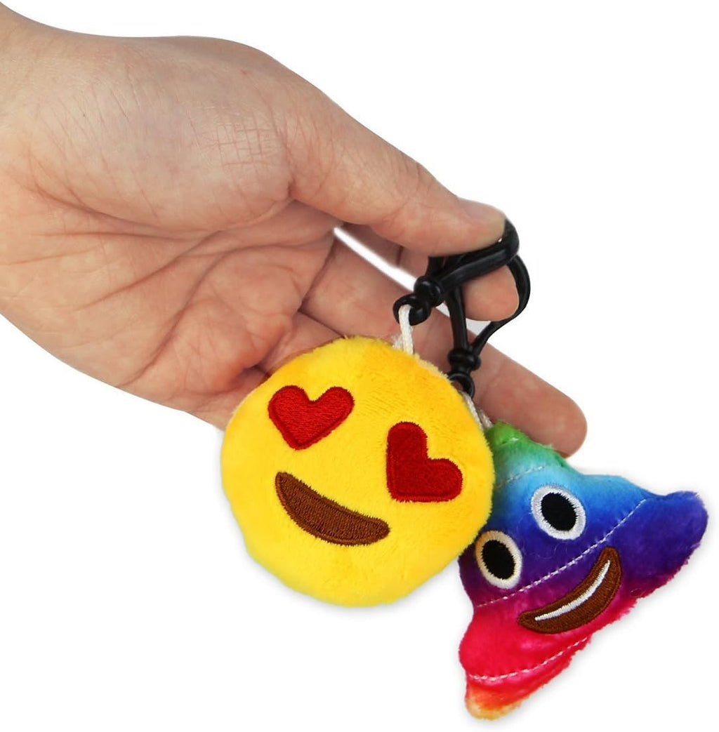 Emoticon Keychain Mini Cute Plush Pillows, Party Favors for Kids Valentine'S Day Gifts / Birthday Party Supplies, Easter Basket Stuffers Egg Fillers Carnival Prizes Toys for Kids (64 Pack)