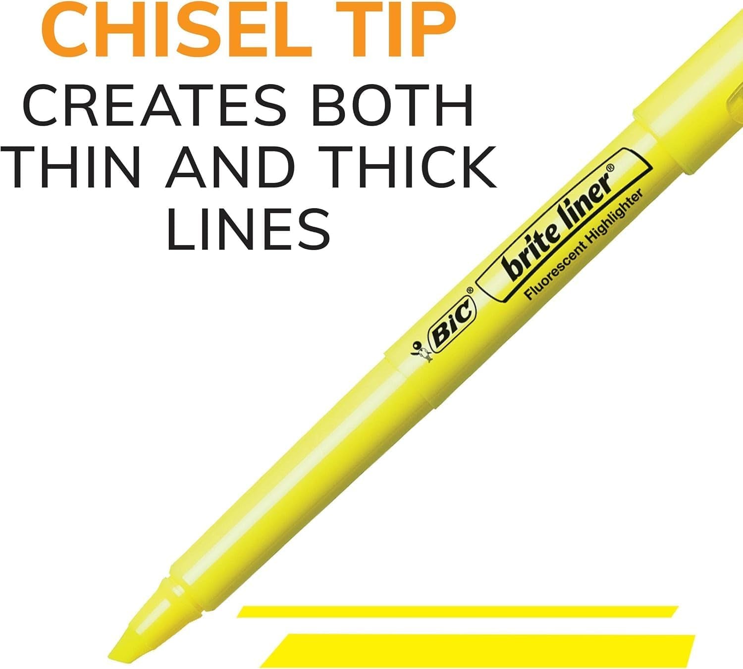 Brite Liner Highlighters, Chisel Tip, 12-Count Pack of Highlighters Assorted Colors, Ideal Highlighter Set for Organizing and Coloring