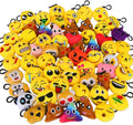 Emoticon Keychain Mini Cute Plush Pillows, Party Favors for Kids Valentine'S Day Gifts / Birthday Party Supplies, Easter Basket Stuffers Egg Fillers Carnival Prizes Toys for Kids (64 Pack)