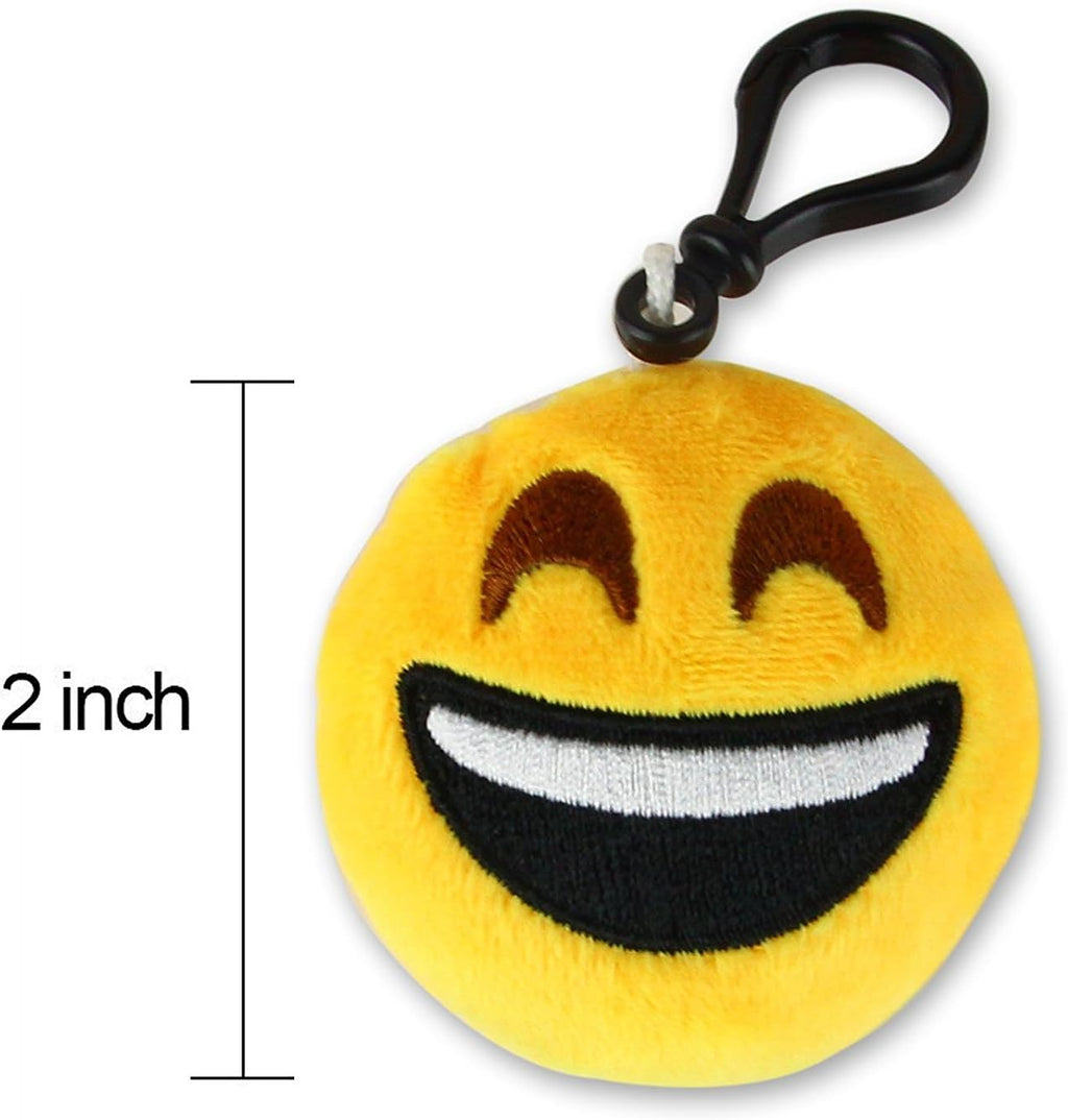 Emoticon Keychain Mini Cute Plush Pillows, Party Favors for Kids Valentine'S Day Gifts / Birthday Party Supplies, Easter Basket Stuffers Egg Fillers Carnival Prizes Toys for Kids (64 Pack)