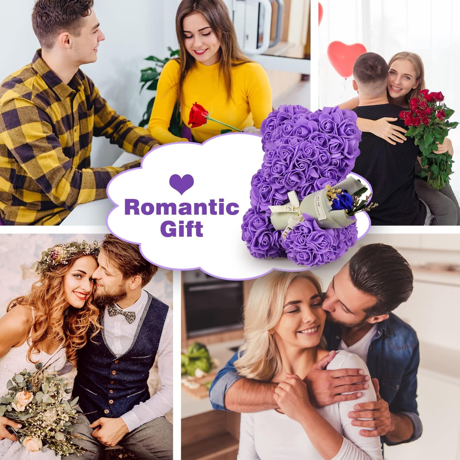 Valentines Day Gifts for Her, Rose Gifts Teddy Bear for Her, Rose Eternal Gifts Happy Birthday, Gift for Women, Mother'S Day, Ladies Wedding, Valentines Day Gift for Him Home Decor