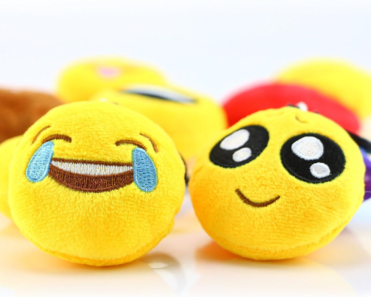 Emoticon Keychain Mini Cute Plush Pillows, Party Favors for Kids Valentine'S Day Gifts / Birthday Party Supplies, Easter Basket Stuffers Egg Fillers Carnival Prizes Toys for Kids (64 Pack)
