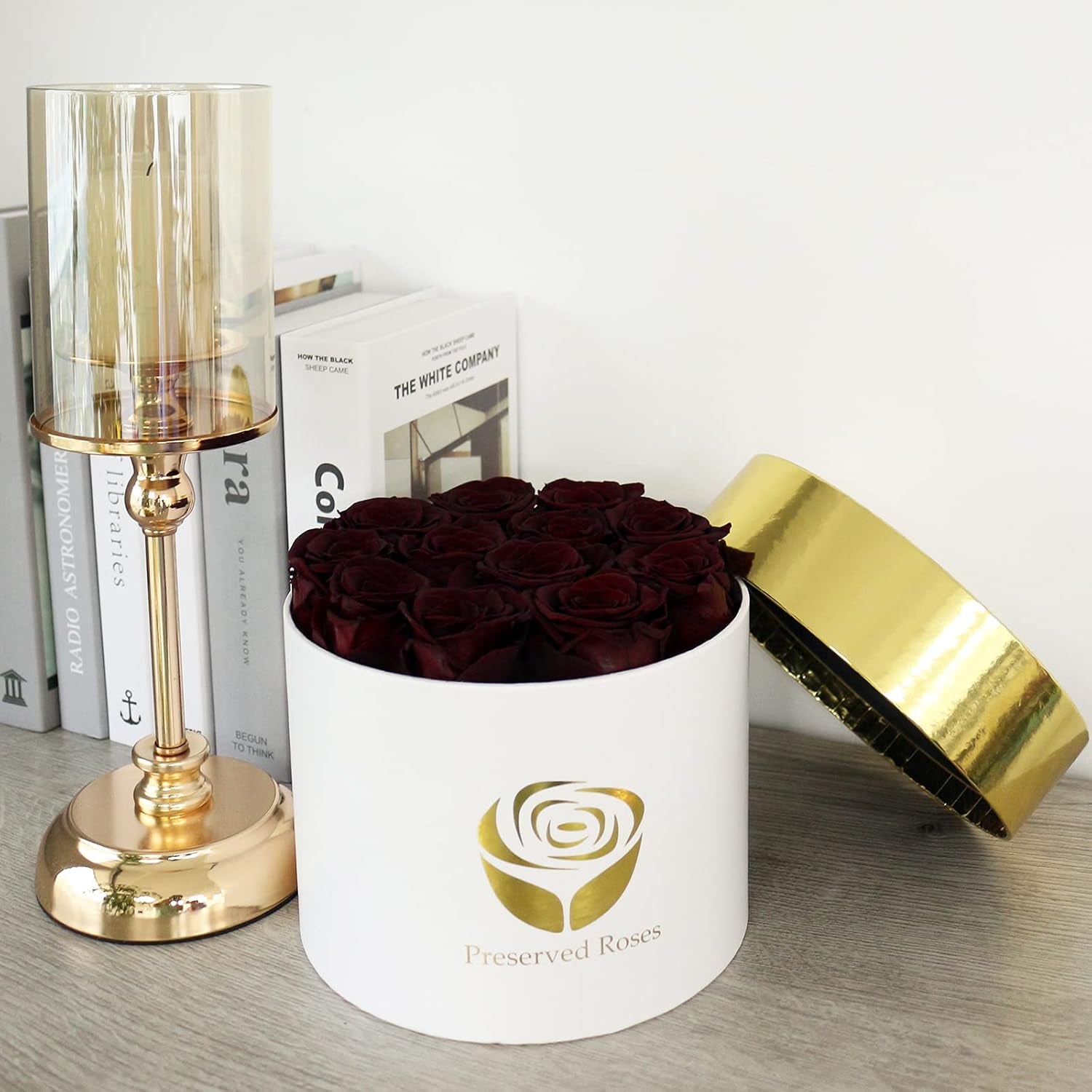 Eternal Real Rose, Rose Gift for Her 12 Real Rose in Box Handmade Rose Eternal Long Lasting Rose for Mother Wife Valentine'S Day Christmas Mother'S Day Girlfriend Birthday Gift (Redwine)