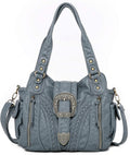 Hobo Handbags for Women Concealed Carry Purses Washed Leather Satchel Handbag Tote Shoulder Bags MWC-020JEAN