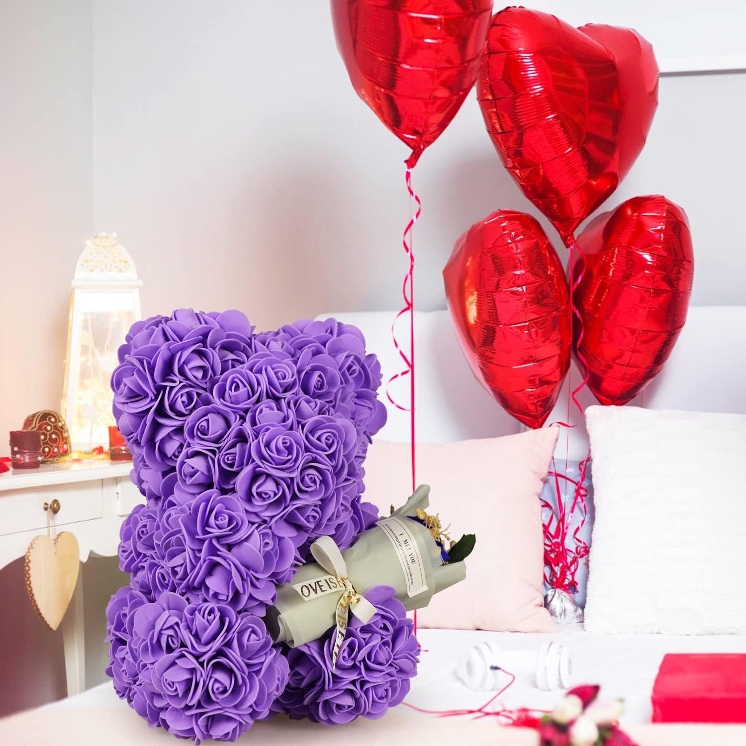 Valentines Day Gifts for Her, Rose Gifts Teddy Bear for Her, Rose Eternal Gifts Happy Birthday, Gift for Women, Mother'S Day, Ladies Wedding, Valentines Day Gift for Him Home Decor