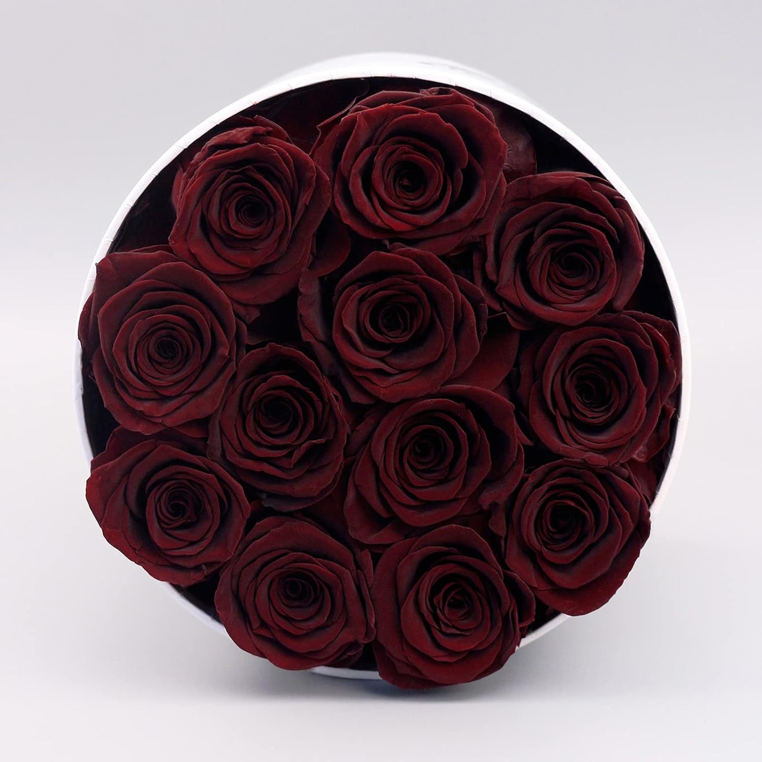 Eternal Real Rose, Rose Gift for Her 12 Real Rose in Box Handmade Rose Eternal Long Lasting Rose for Mother Wife Valentine'S Day Christmas Mother'S Day Girlfriend Birthday Gift (Redwine)